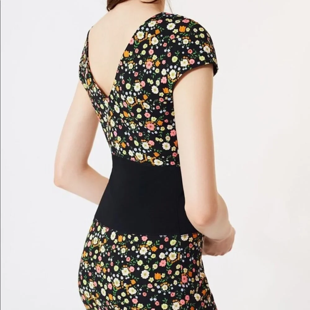 Tory Burch Julillet Ditzy Floral Midi Sheath Dress